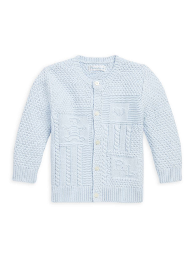 Shop Ralph Lauren Baby's Cotton Cardigan In Blue