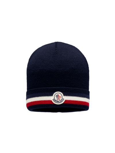 Shop Moncler Men's Archivio Knit Hat In Navy