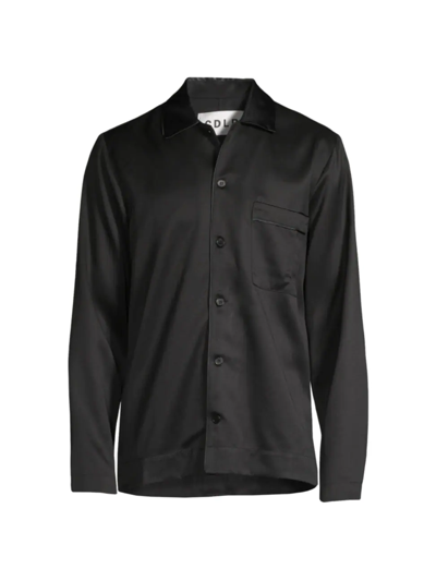 Shop Cdlp Men's Home Satin Shirt In Black