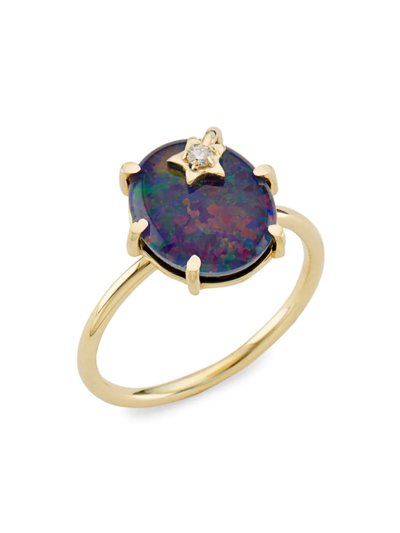 Shop Andrea Fohrman Women's Galaxy Mini 14k Yellow Gold & Opal Doublet Ring
