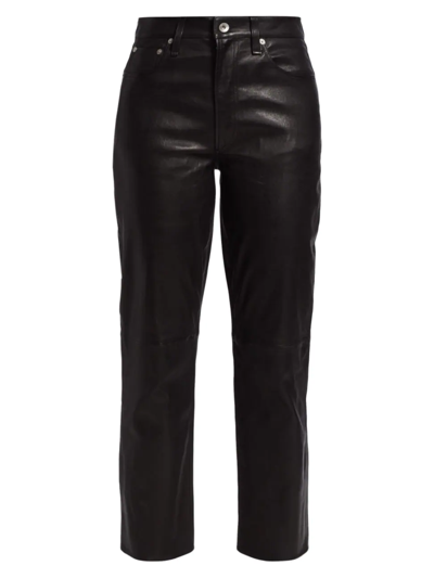 Shop Rag & Bone Women's Icons Leather Slim Fit Pants In Black