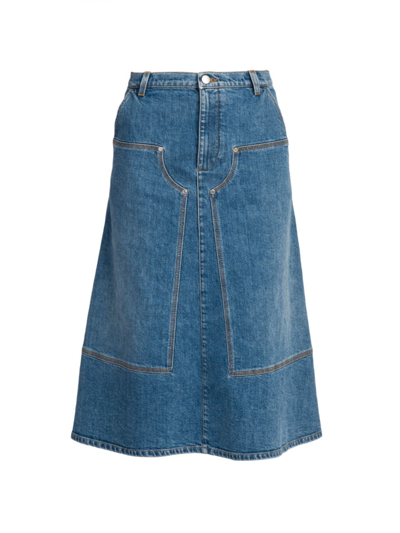 Shop Stella Mccartney Women's Workwear Denim Skirt In Medium Blue