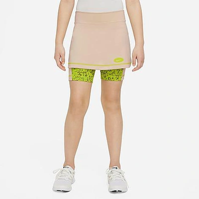 Shop Nike Girls' Dri-fit Icon Clash 2-in-1 Training Skirt In Beige