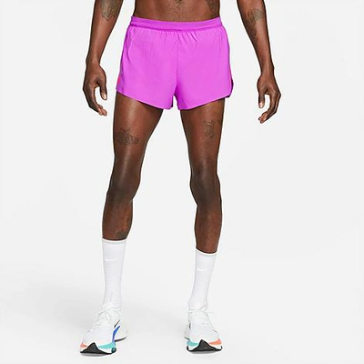 Shop Nike Men's Aeroswift Shorts In Vivid Purple/bright Crimson