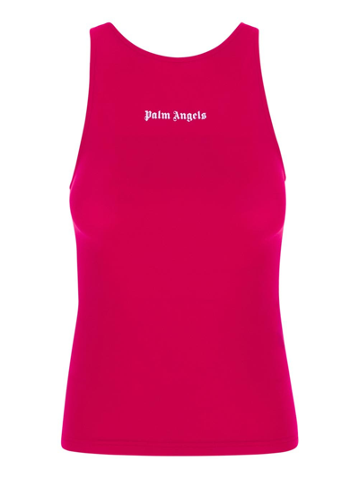 Shop Palm Angels Classic Logo Tank Top In Pink