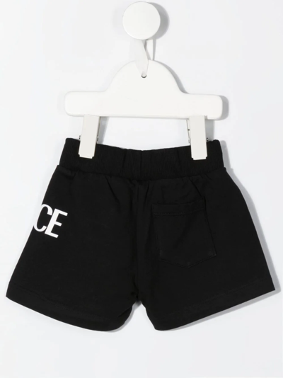 Shop Versace Greca Logo-print Shorts In Black