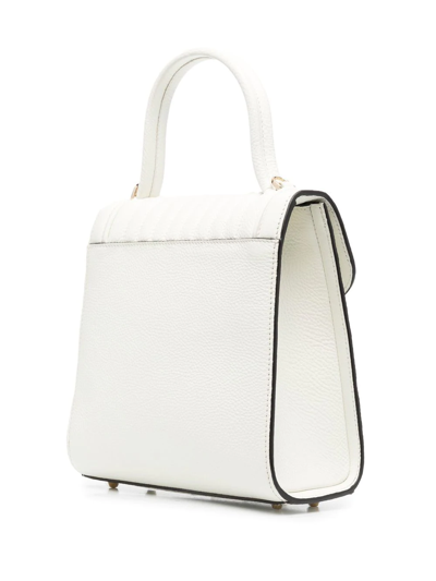 Delage Quilted-finish Tote Bag In White