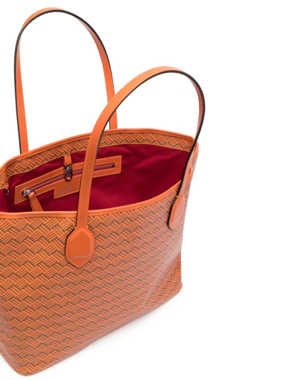 Delage Check-print Shoulder Bag In Orange