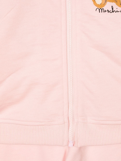 Shop Moschino Teddy-logo Print Cotton Tracksuit Set In Pink