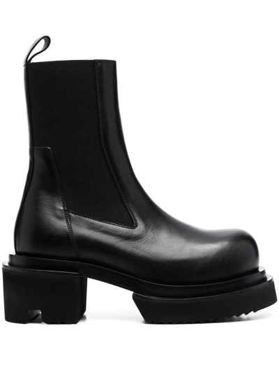 Shop Rick Owens Beatle Bogun Leather Boots In Black