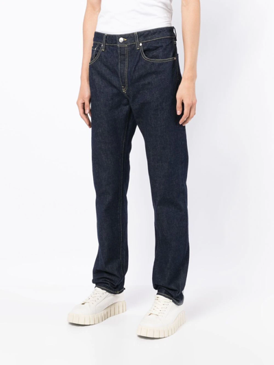 Shop Kenzo Rear-logo Slim-fit Jeans In Blue