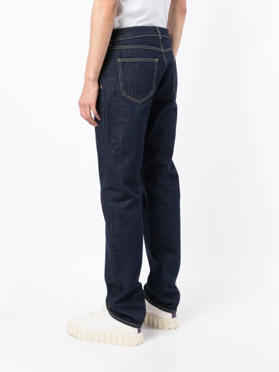 Shop Kenzo Rear-logo Slim-fit Jeans In Blue