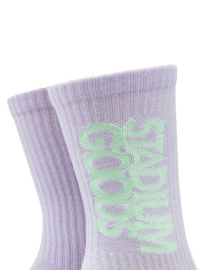 Shop Stadium Goods Logo "lavender Blossom" Crew Socks In Purple