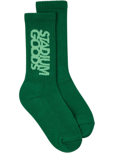 Shop Stadium Goods Logo-print "chlorophyll" Crew Socks In Green