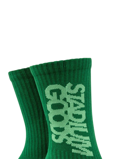 Shop Stadium Goods Logo-print "chlorophyll" Crew Socks In Green
