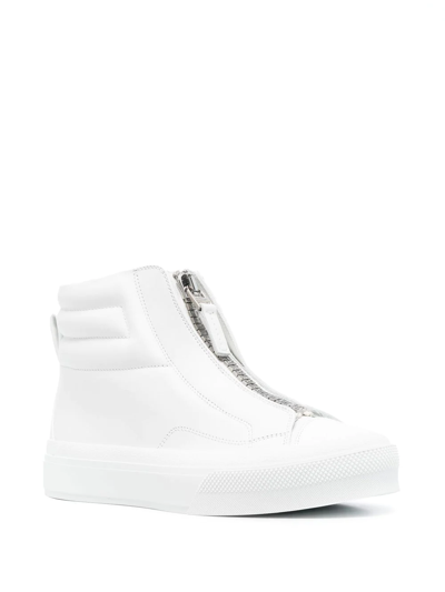 Shop Givenchy Zip-up High-top Sneakers In White