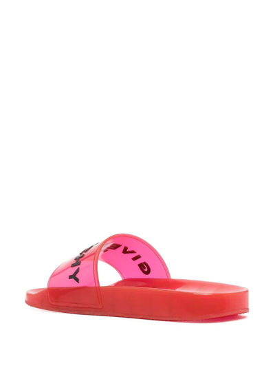 Shop Givenchy Logo-print Slides In Red