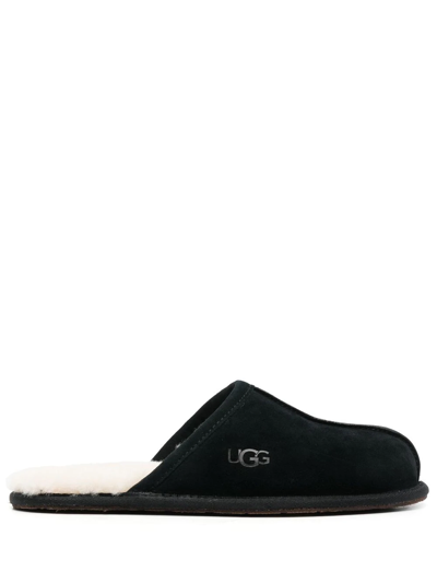 Shop Ugg Scuff Suede Slippers In Black