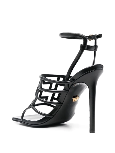 Shop Versace Cut-out Detail 120mm Sandals In Black