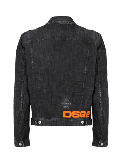 Shop Dsquared2 Button-up Denim Jacket In Nero