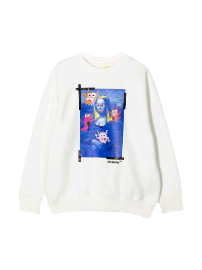 Shop Off-white Boy Sweatshirt With Print In Bianco