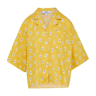 Shop Ksenia Schnaider Hawaii Oversized Shirt In Yellow