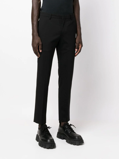 Prada Cropped Tailored Trousers In Schwarz