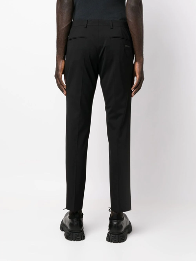 Prada Cropped Tailored Trousers In Schwarz