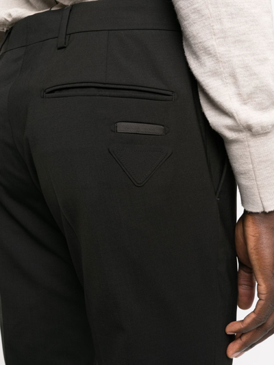 Prada Cropped Tailored Trousers In Schwarz