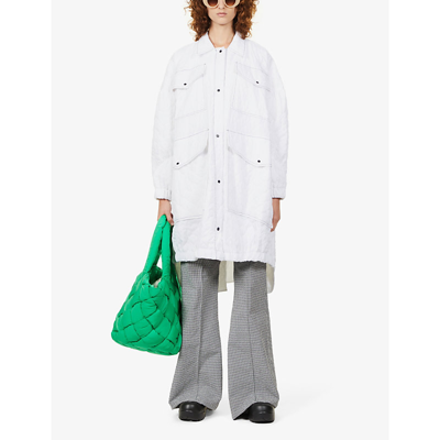 Shop Brøgger Scout Quilted Oversized-fit Woven Coat In White