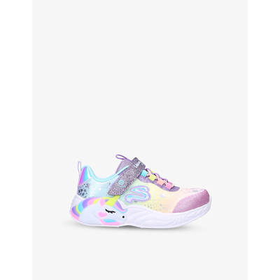 Skechers Kids' Unicorn Dreams Light-up Glitter-woven Low-top Trainers 4-10  Years In Mult/other | ModeSens