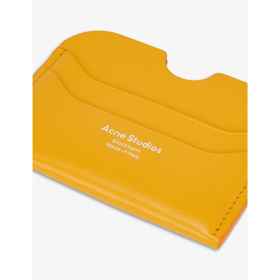 Shop Acne Studios Elma Large Leather Card Holder In Pumpkin Orange