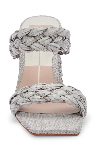 Shop Dolce Vita Paily Raffia Heeled Sandal In Light Grey Raffia