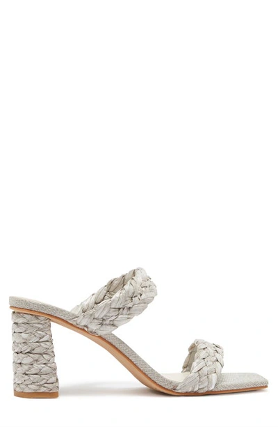 Shop Dolce Vita Paily Raffia Heeled Sandal In Light Grey Raffia