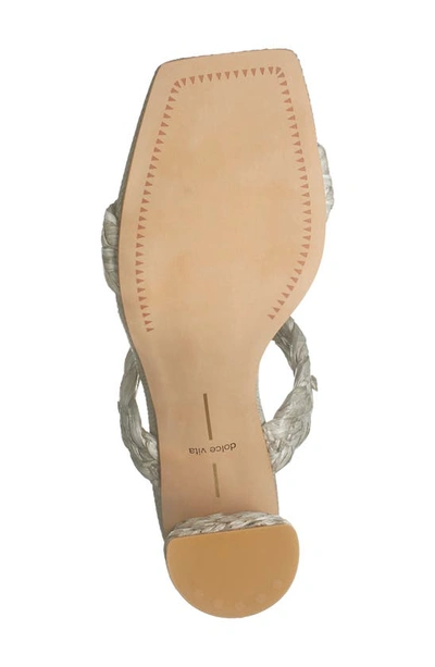 Shop Dolce Vita Paily Raffia Heeled Sandal In Light Grey Raffia