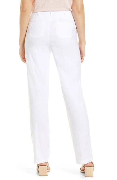 Shop Nydj Marilyn Linen Blend Trousers In White