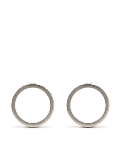 Maison Margiela Silver Semi-polished Hoop Earrings In Silver