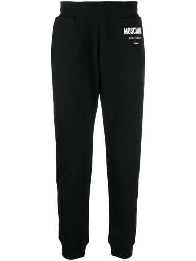 Shop Moschino Logo-print Track Pants In Black