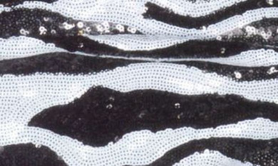 Shop Dolce & Gabbana Zebra Sequin Mini Dress In S0991 Bianco/ Nero