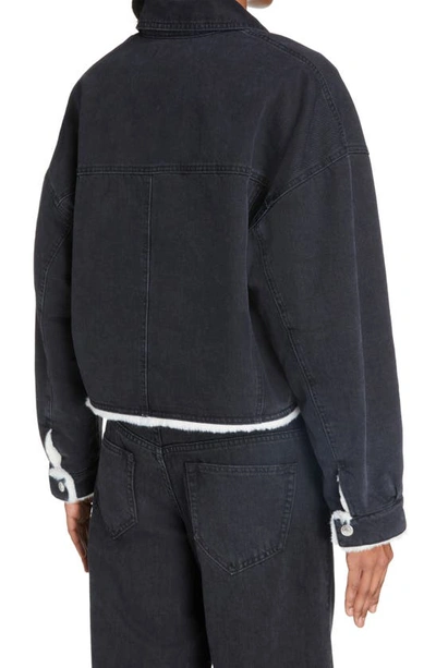 Shop Isabel Marant Paoleta Denim & Faux Shearling Jacket In Black