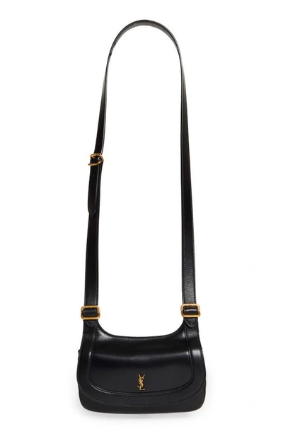 Shop Saint Laurent Small Charlie Leather Crossbody Bag In Nero