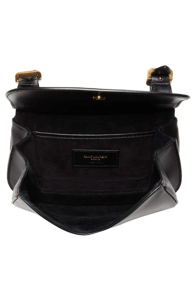 Shop Saint Laurent Small Charlie Leather Crossbody Bag In Nero