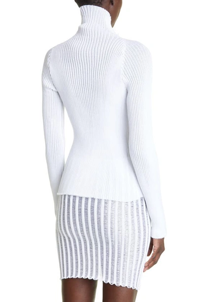 Shop A. Roege Hove Emma Ribbed Cotton Blend Cardigan In Optic White