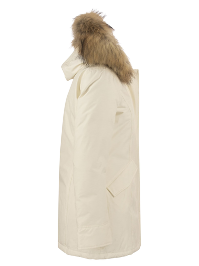 Woolrich Luxury Artic Racoon Parka Down Jacket In Light Grey | ModeSens