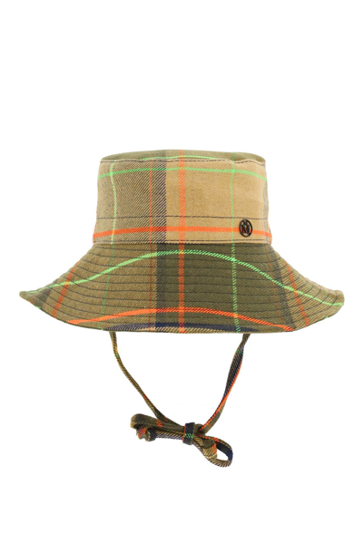 Shop Maison Michel Bucket Hat Charlotte In Brown,orange,green