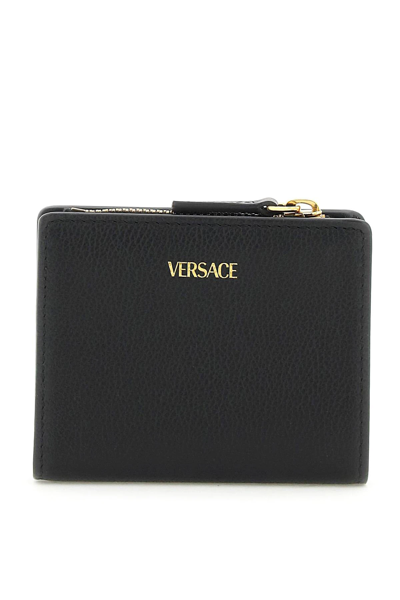 Shop Versace Medusa Bifold Wallet In Black