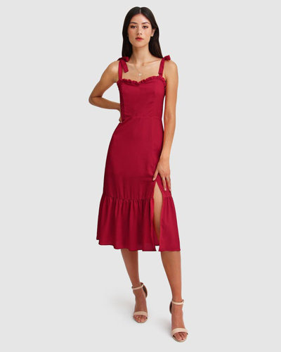 Shop Belle & Bloom Summer Storm Midi Dress In Red