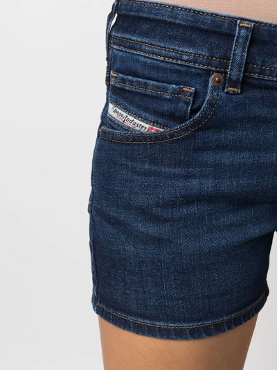 Shop Diesel Straight-leg Denim Shorts In Blue