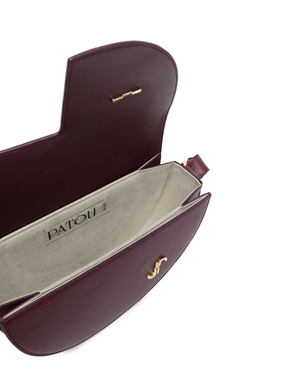 Shop Patou Panelled Calf-leather Shoulder Bag In Purple