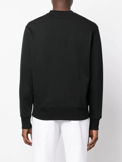 Shop Versace Jeans Couture High-shine Logo-detail Sweatshirt In Black